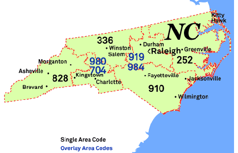 Nc Area Codes