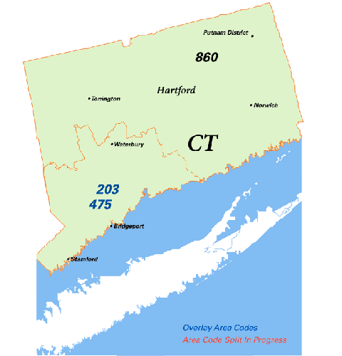 203 Area Code Location Prefixes Cities Map Time Zone.