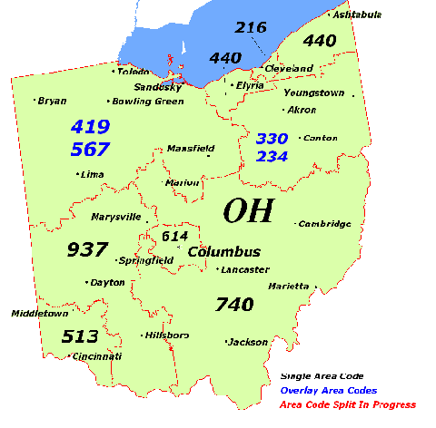 419 Area Code Location Prefixes Cities Map Time Zone And Assignments Teracodes